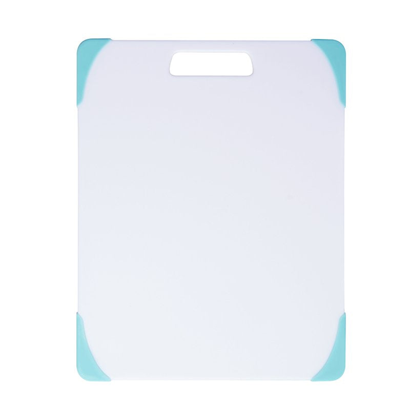 11-Inch x 14-Inch Nonslip Plastic Cutting Board - Aqua Corners