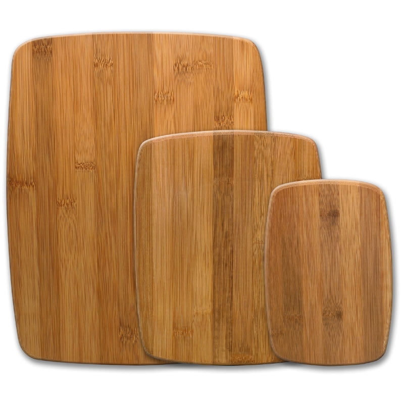 Bamboo Cutting Board Set - 3 Piece Kitchen Boards, Brown