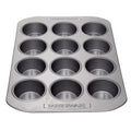 12-Cup Nonstick Muffin Pan - Dishwasher Safe, Gray