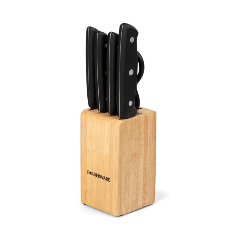 Classic Stainless Steel 6-Piece Knife Set with Black Handles - Variation 1
