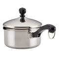 1 Quart Stainless Steel Straining Saucepan with Lid - Induction Compatible