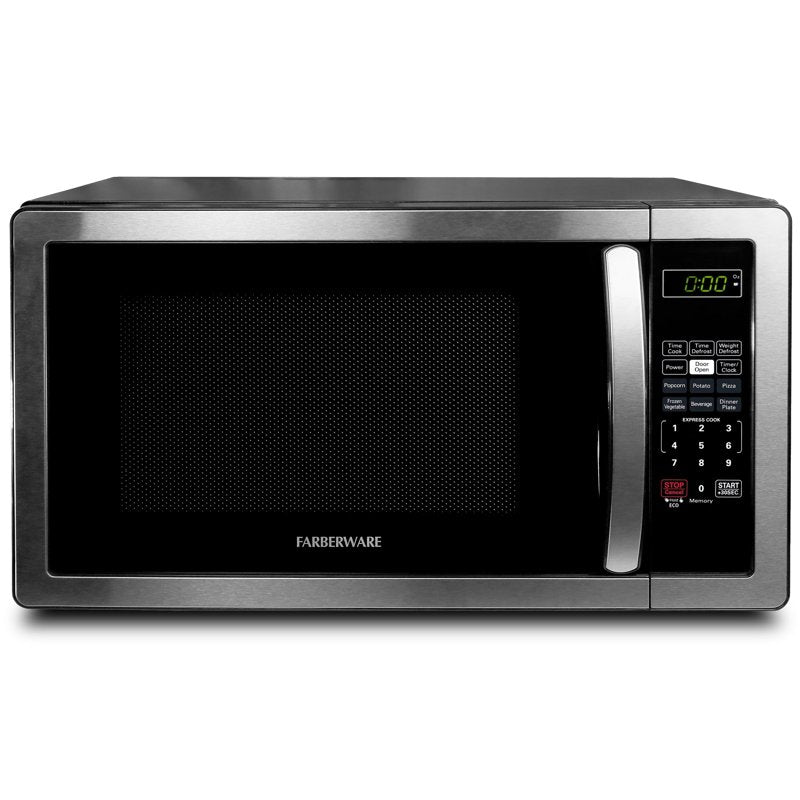 1.1 Cu Ft Microwave Oven - 1000W Countertop with LED Display - Grey
