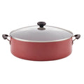 14-Inch Nonstick Family Pan with Lid - Red