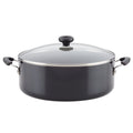 8-Quart Nonstick Stockpot - Dishwasher Safe Aluminum, Black