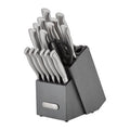 17-Piece Stainless Steel Knife Set with Built-In Sharpener