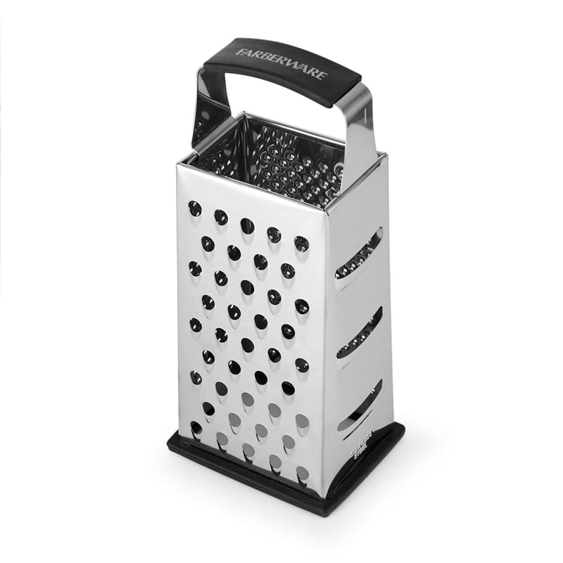 Stainless Steel Box Grater - 9.5 Inch with 4 Grating Surfaces - Farberware Pro