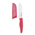5-Inch Ceramic Santoku Knife - Red Kitchen Essential