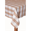 Farm Check Camel 100% Cotton Tablecloth - 60" x 104"