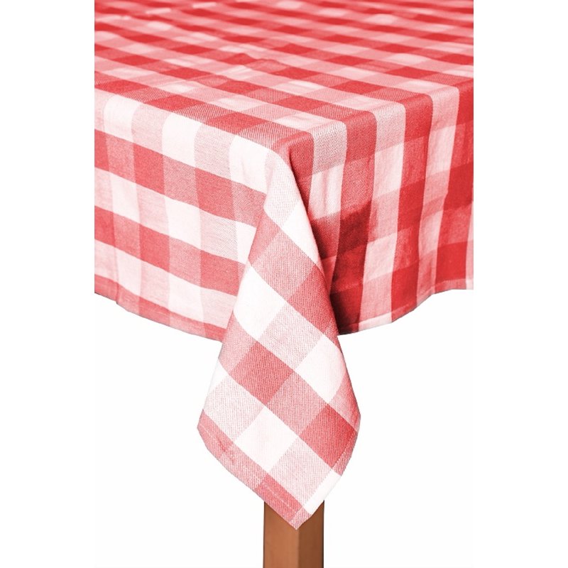 Farm Check Red 100% Cotton Tablecloth 60" x 104"