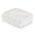 White Faux Fur Throw Blanket 50x60 Inch Rouched Design Luxury Cozy Home Decor