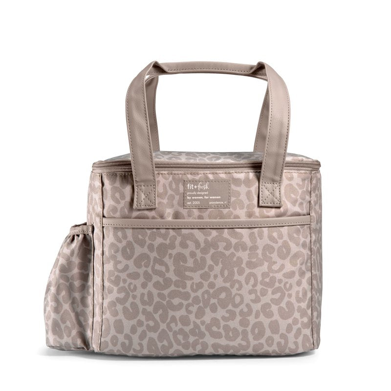 Large Insulated Lunch Bag for Work - Feline Fine Mocha