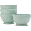 English Garden Stoneware Bowl Set - 20 oz, Mint Green, 4 Count