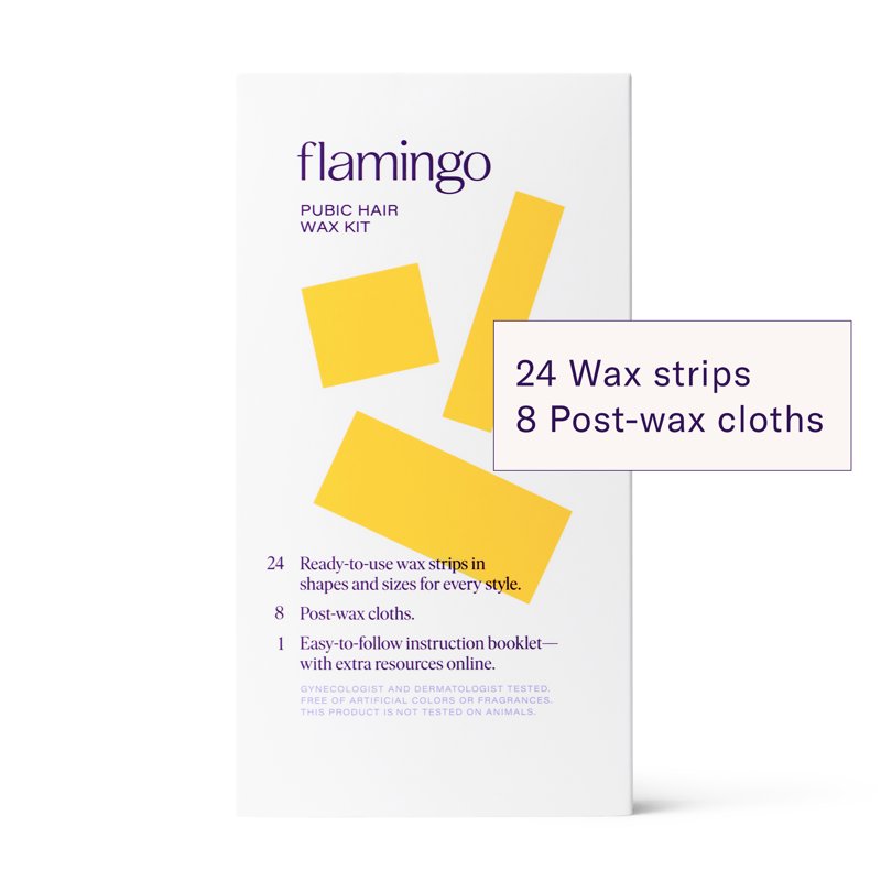 Pubic Hair Wax Kit with Gel Wax Strips & Post-Wax Cloths