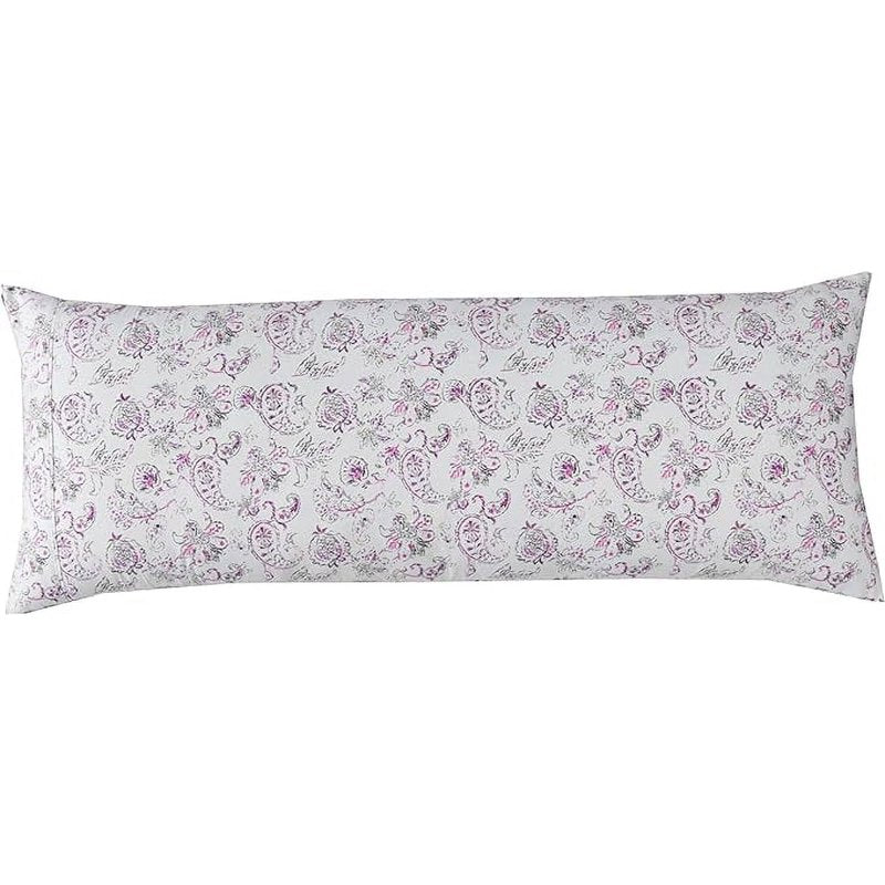 Elegant Comfort Floral Pint Pillowcase - Purple Paisley Microfiber Hotel Quality, 21x54 Body Pillow Cover with Hidden Zipper - Variation of Paisley Purple