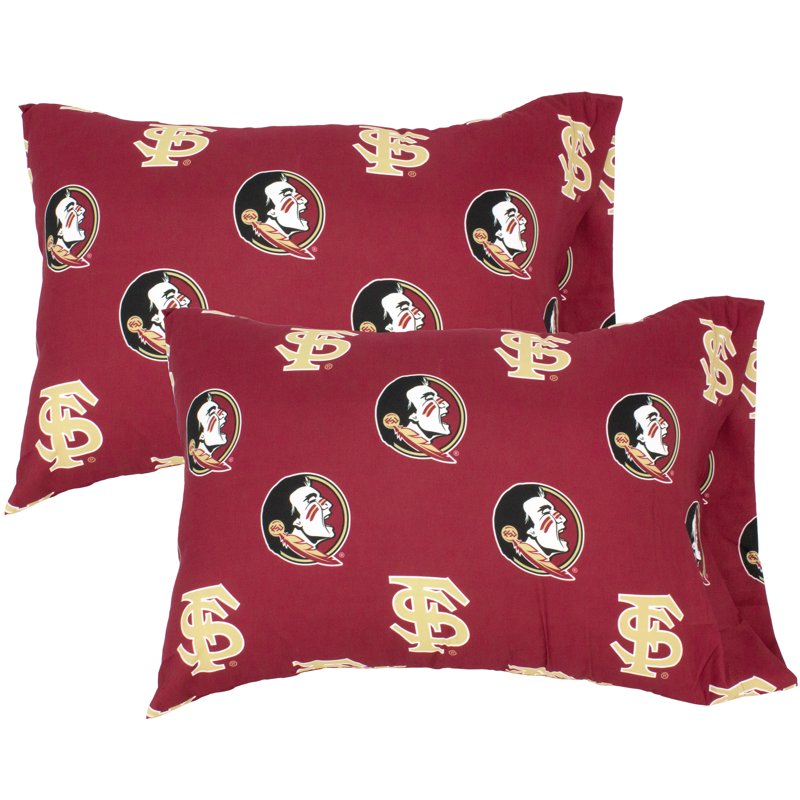 Florida State Seminoles King Pillowcase Pair 20x40 Team Colors & Logos - College Covers