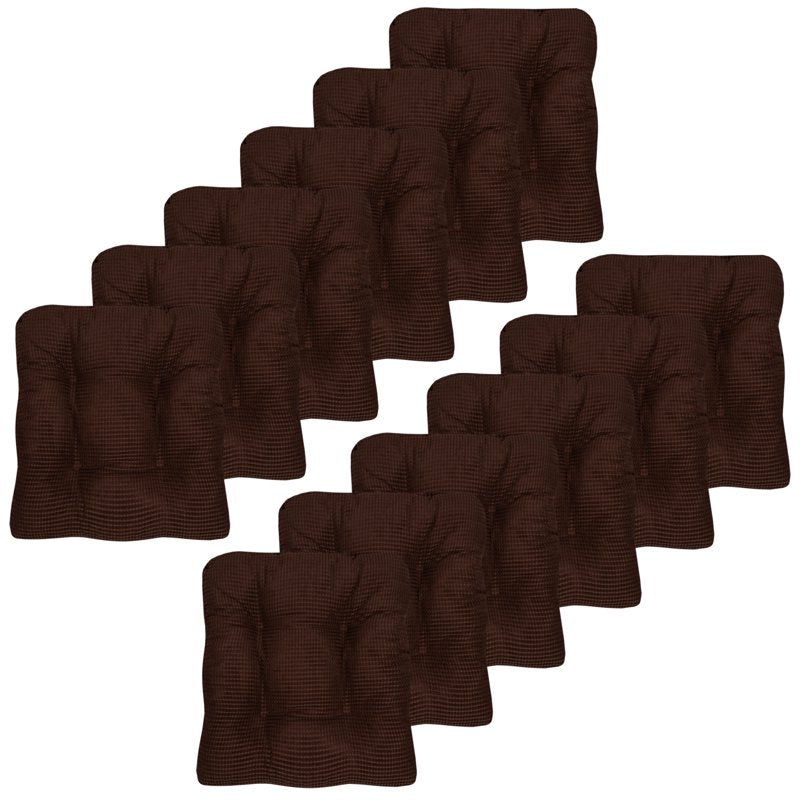 Fluffy Memory Foam Non-Slip Chair Cushion Pad - 12 Pack Chocolate