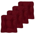 Fluffy Memory Foam Non-Slip Chair Cushion Pad - 4-Pack Burgundy