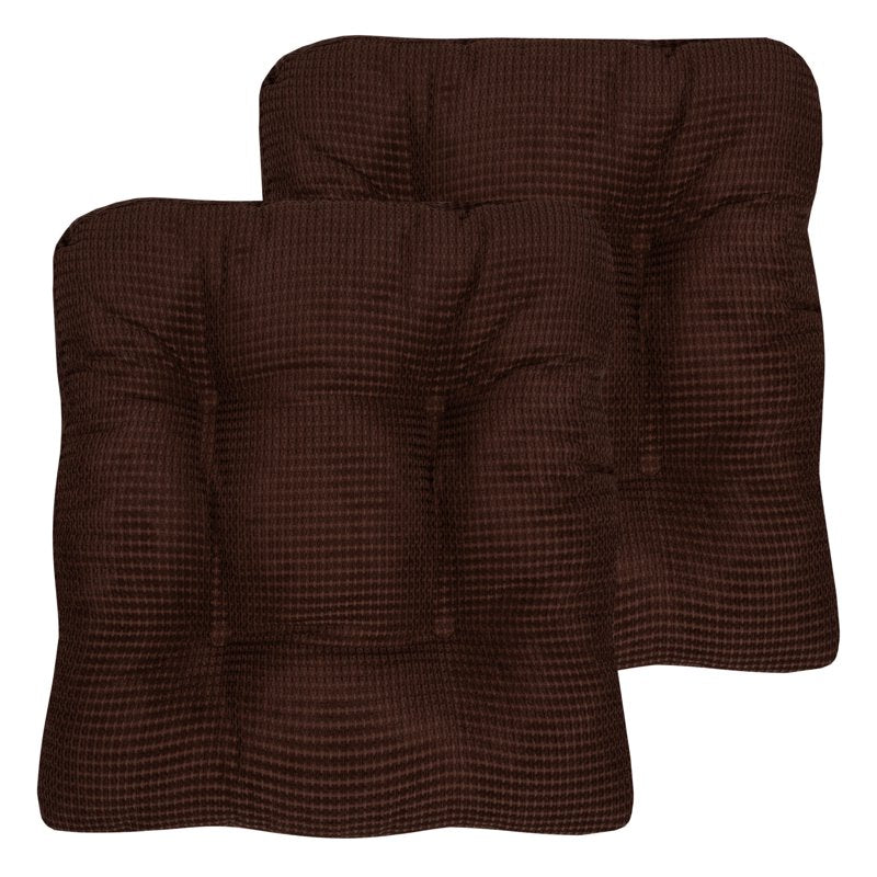 Fluffy Memory Foam Non-Slip Chair Cushion Pad - 2-Pack Chocolate