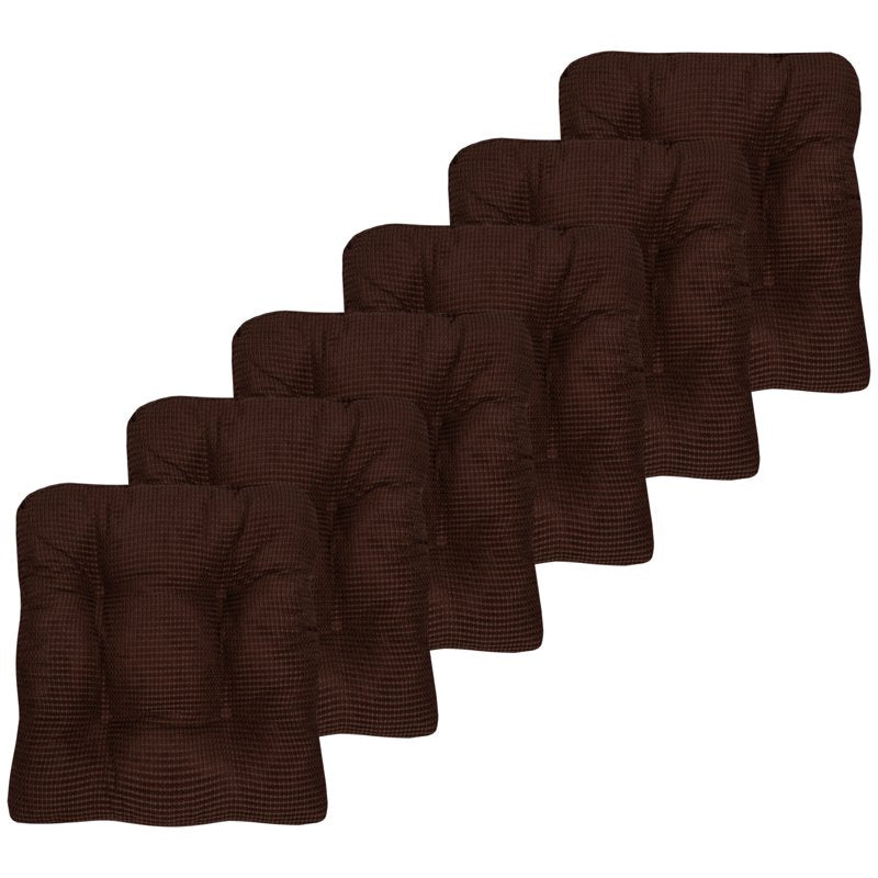 Fluffy Memory Foam Non-Slip Chair Cushion Pad 6-Pack - Chocolate