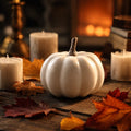 White Foam Pumpkin Model - Realistic Decor for Fall Tabletop & Photo Props - Customizable Surface