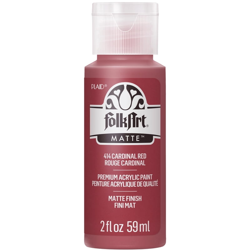 FolkArt Matte Finish Acrylic Craft Paint - Cardinal Red - 2 fl oz - Variation of THIS listing