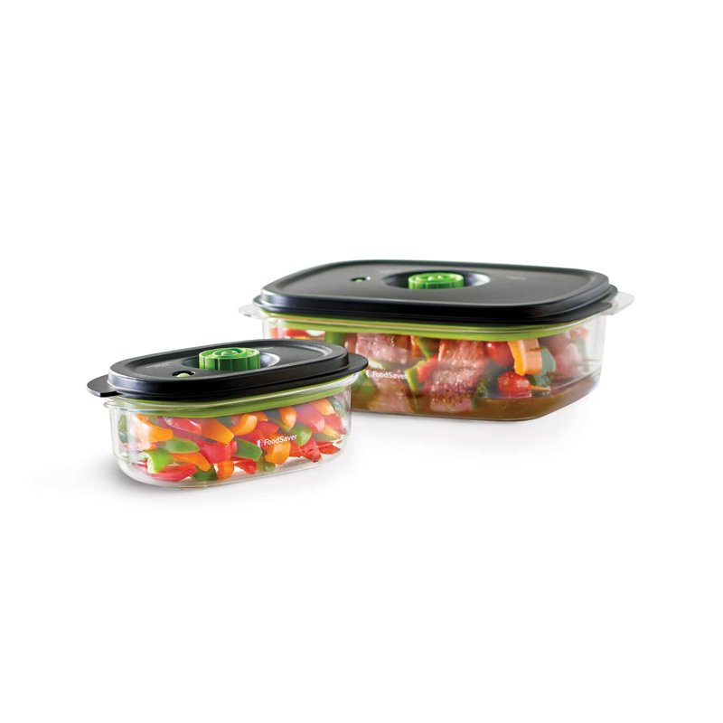 Vacuum Containers Set - 3 Cup & 10 Cup Rectangle for Food Preservation