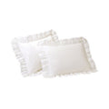 King White Ruffled Eyelet Pillow Shams 2-Pack - Shabby Chic Bedding Set