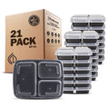 3-Compartment Meal Prep Containers - 21-Count Set