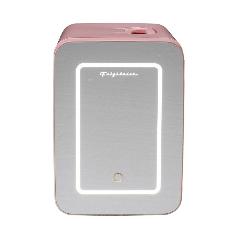 6.5L Mini Portable Skincare Fridge with Lighted Mirror - Pink