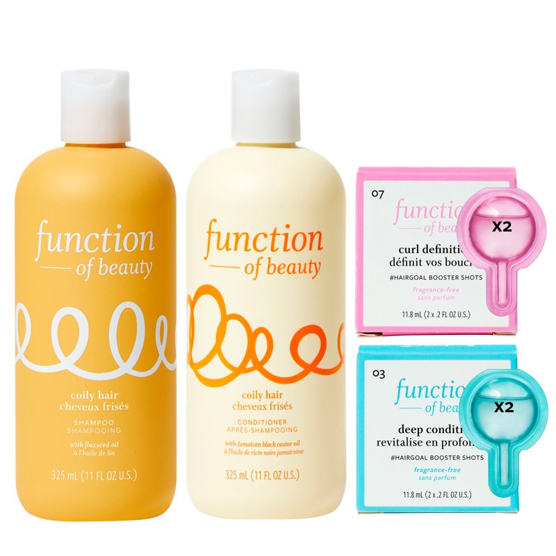Coily Hair Shampoo & Conditioner Set with Curl Boosters - 11 fl oz