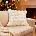 Faux Fur Throw Pillow 18x18 Inch Christmas Decorative Cushion for Couch Bed