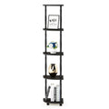Furinno 11.6"W x 11.6"D x 57.7"H 5-Tier Decorative Shelves, Black - Easy Assembly