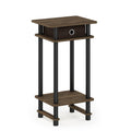 Tall End Table with Storage Drawer - Columbia Walnut/Black