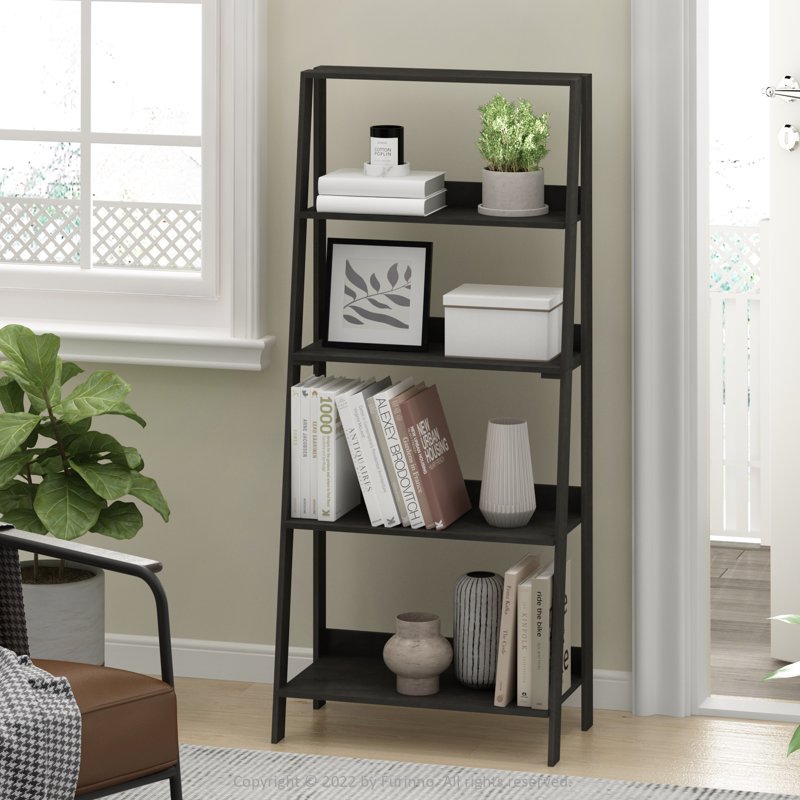 5-Tier Ladder Bookcase Display Shelf - Espresso