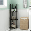 Furinno 4-Tier Corner Storage Shelves - Espresso & Black, Adjustable, No Tools Needed