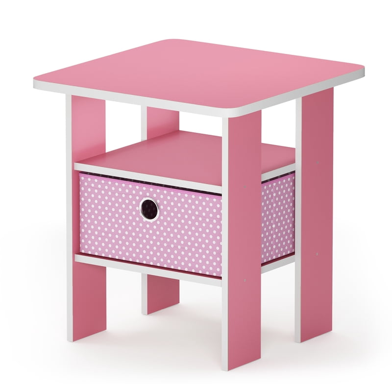 Engineered Wood End Table with Bin Drawer - Compact Design