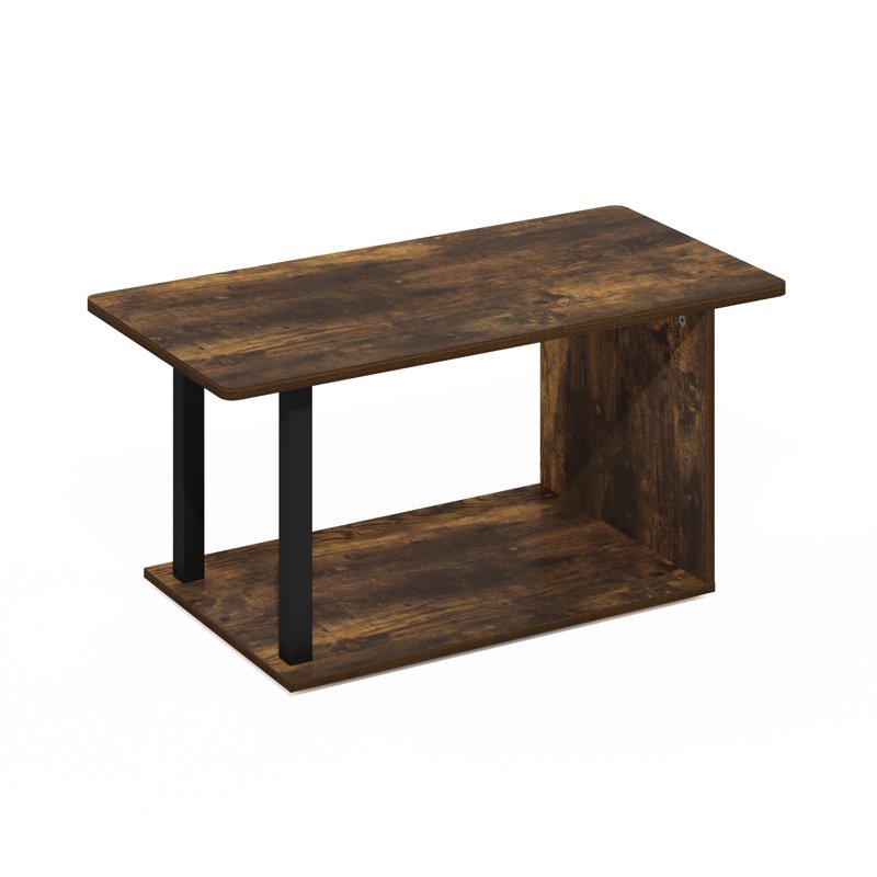 Modern 2-Tier Coffee Table with Open Shelf - Amber Oak