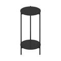 2-Tier Modern Round Side End Table with Sturdy Metal Legs