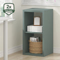 2-Cube Open Back Bookcase - Sage Green Decorative Organizer