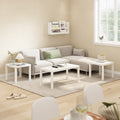 Compact Square Side Table Set of 2 - White Finish