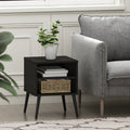 Mid Century Style End Table with Wood Legs - Espresso