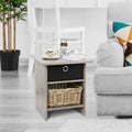 Compact Wood End Table with Storage Shelf - Multiple Colors