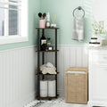 Furinno Turn-N-Tube 4-Tier Corner Display Rack Dark Brown & Black