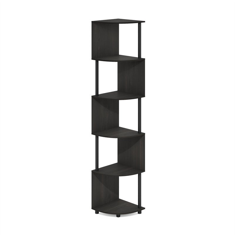5-Tier Zigzag Corner Shelf Bookcase - Versatile Storage Solution
