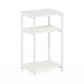 3-Tier Industrial Metal Frame End Table with Storage Shelves