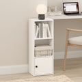3-Tier Standing Shelf Bookcase with Storage Cabinet - White