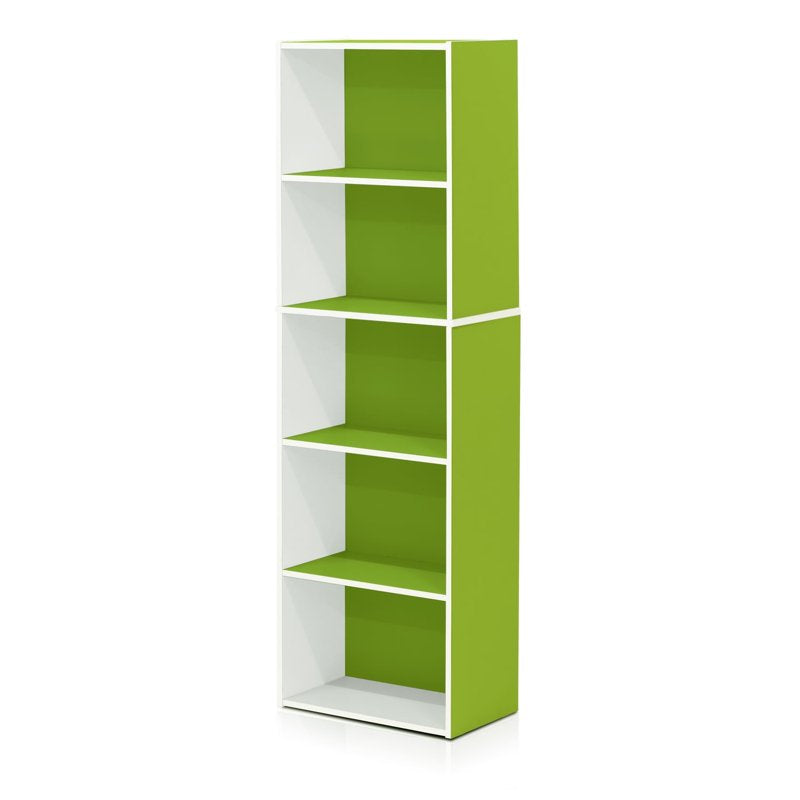5-Tier Reversible Open Shelf Bookcase - Green