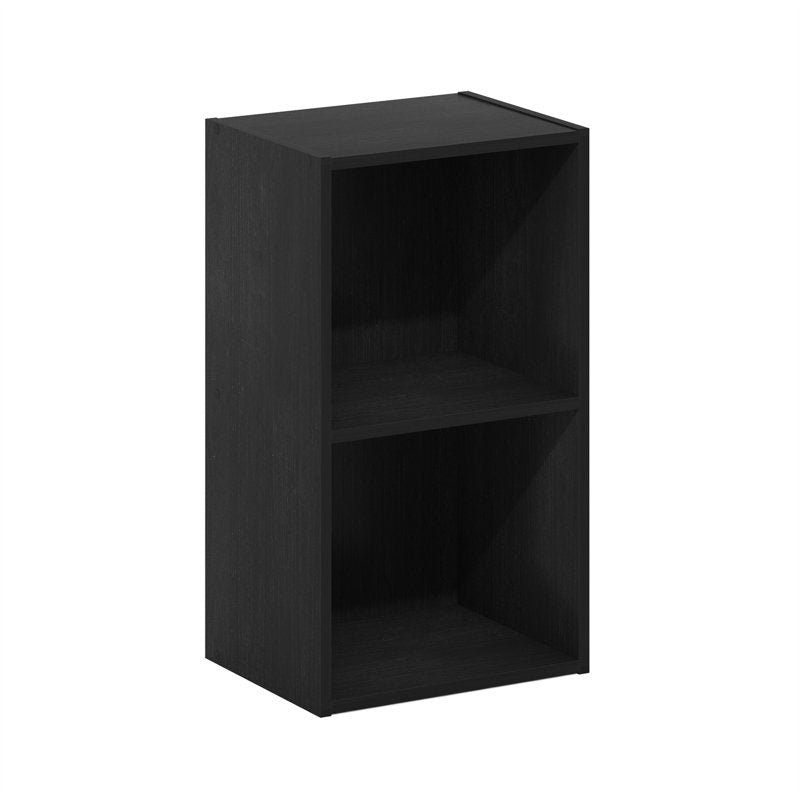 Open Shelf Bookcase - 2-Tier Blackwood Storage Unit
