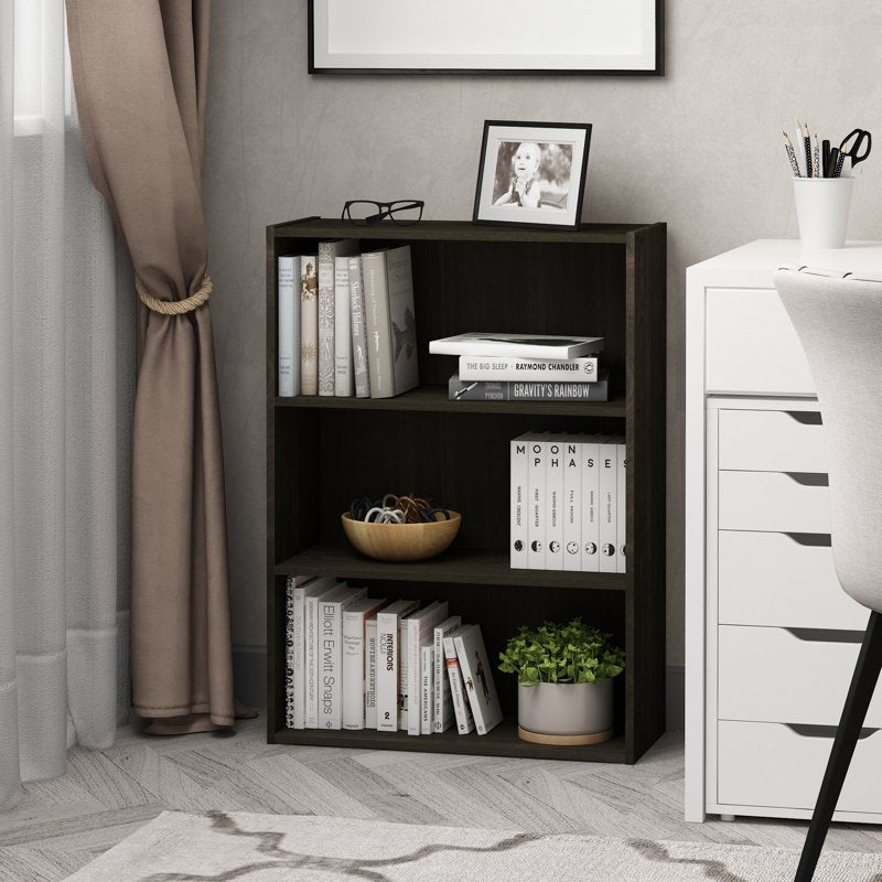 3-Tier Open Shelf Bookcase - Dark Espresso Storage Organizer