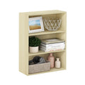 3-Tier Open Shelf Bookcase - Engineered Wood in Steam Beech